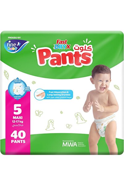 Fine Baby Fast Dry Pants Size 5 Maxi 12-17kg 40 Diapers