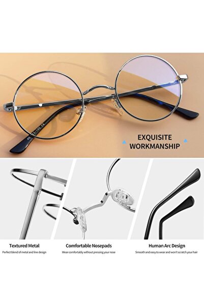 Joopin Round Blue Light Blocking Glasses for Men & Women, Clear Lens