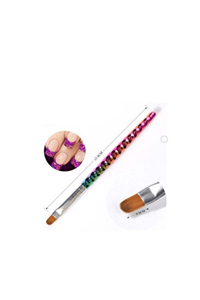 Cosmeticos Pensulă ombre curcubeu, model unghii cu gel, nr. 6, limbă de pisică