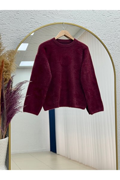MİHRA STORE Favienne Short Oversized Sweater-Zi̇5257 Burgundy