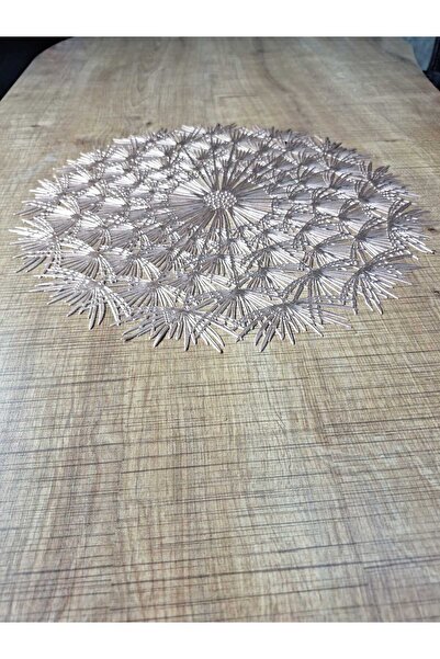 ONE KADO Pvc Dinner Set, Round Pvc American Dinner Set 6 Pieces 38X38Cm Gold