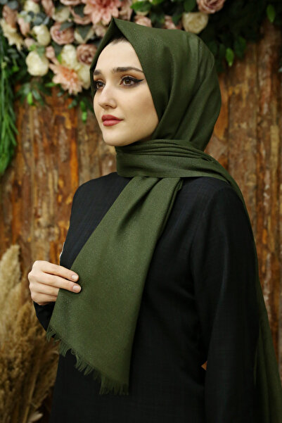 Feiza Collection Pamuklu Simli Şal - Haki