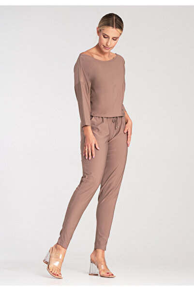 Figl Elegant jumpsuit - gorgeous beige jumpsuit M1030 size XL