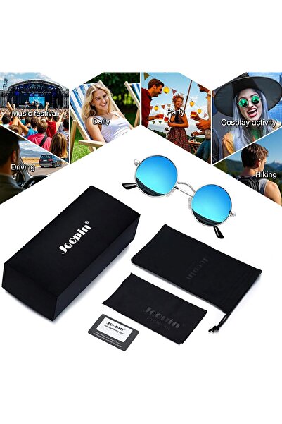 Joopin Round Polarized Sunglasses for Men & Women - Small Lennon Circle, UV Protection