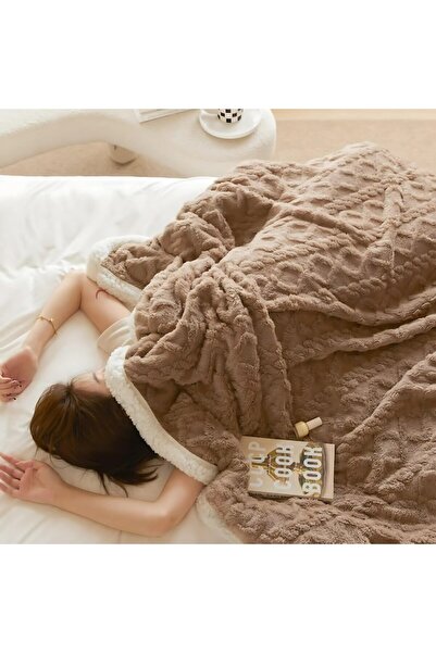 AriDam Cocolino Fluffy Blanket with Fur AriDam® 200x230 cm – Premium Microfiber, Brown, 2 Persons
