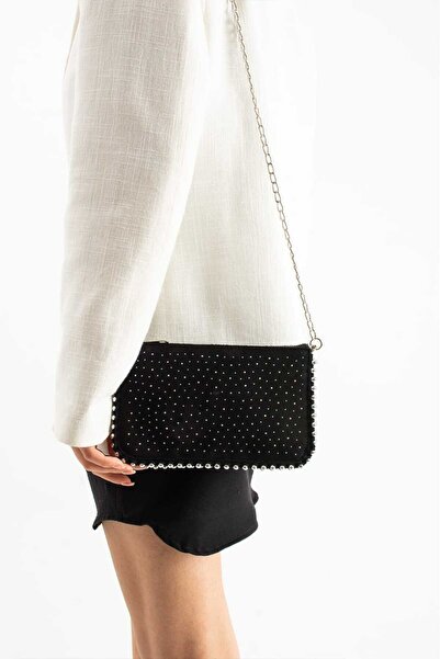 Zealous Mini Suede Stone Beaded Bag