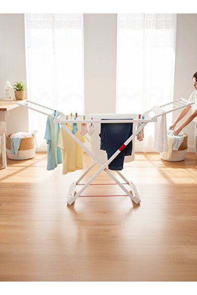 PlasticForte 20M Resin Clothes Drying Rack,Heavy-Duty, White, Made In Spain