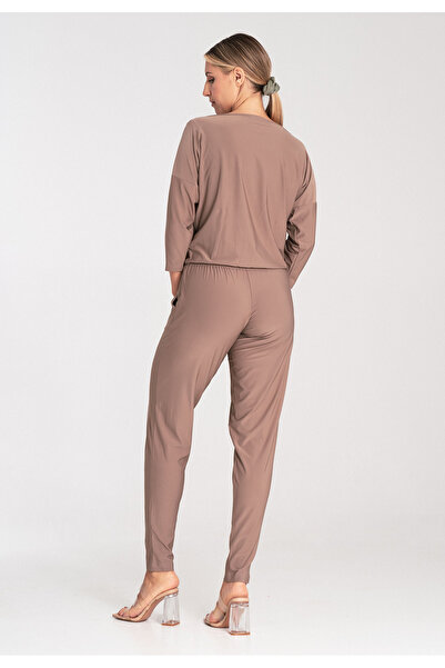 Figl Elegant jumpsuit - gorgeous beige jumpsuit M1030 size XL