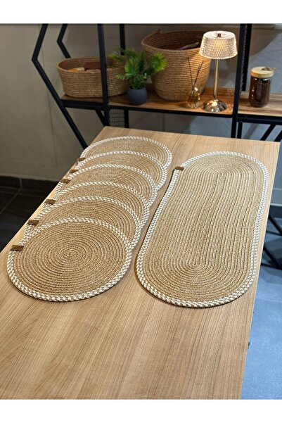 Thalia Home Hasır Beyaz Supla Runner Set American Serving Set