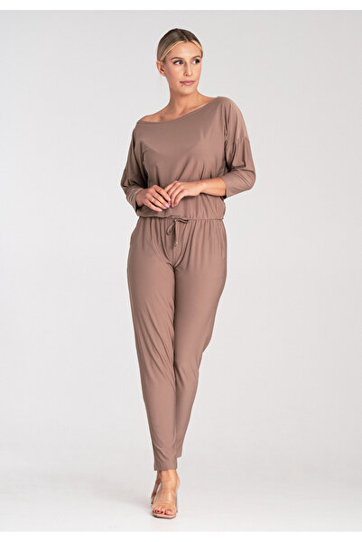 Figl Elegant jumpsuit - gorgeous beige jumpsuit M1030 size XL