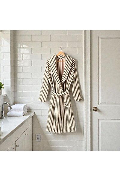 Havlu Denizi Ev Tekstil Ürünleri Striped Colorful Men's Robe
