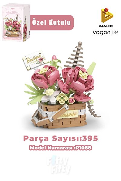 Vagonlife Panlos Boutique Series Mini Flower Bouquet 395 Pieces Toy Building Set -Ffp1088