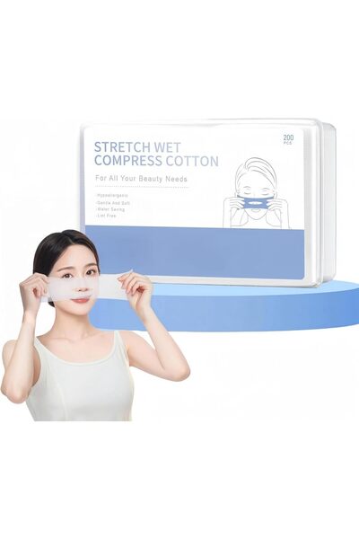Generic 200 pcs Stretchable Compressed Wet Cotton Pads for Makeup - Moisturizing, Breathable (AlSheikaha)