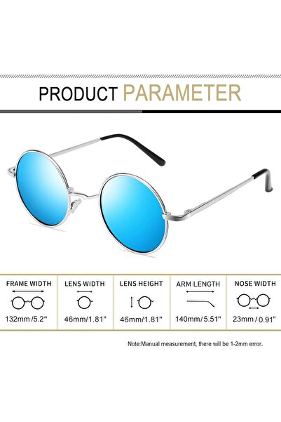 Joopin Round Polarized Sunglasses for Men & Women - Small Lennon Circle, UV Protection