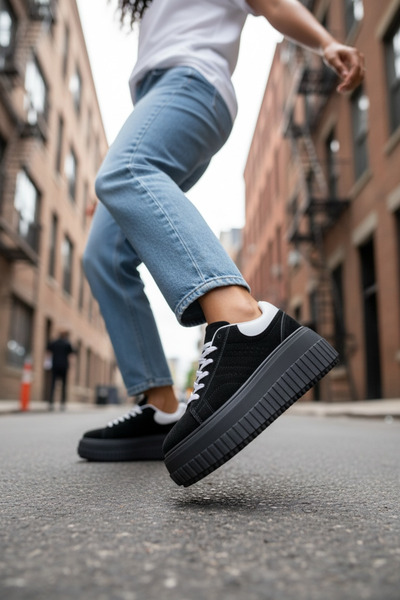 dehaine Women's sneakers, high sole, made of eco-leather, Super Fashion, ZH12