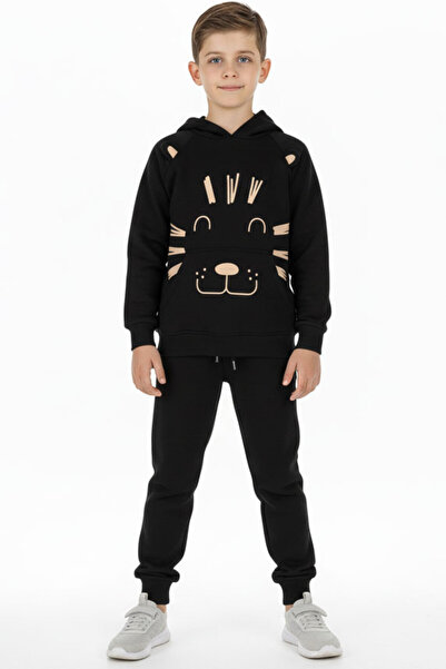 CRASSİ Boy's Tracksuit Set Printed Winter Fleece-Lined