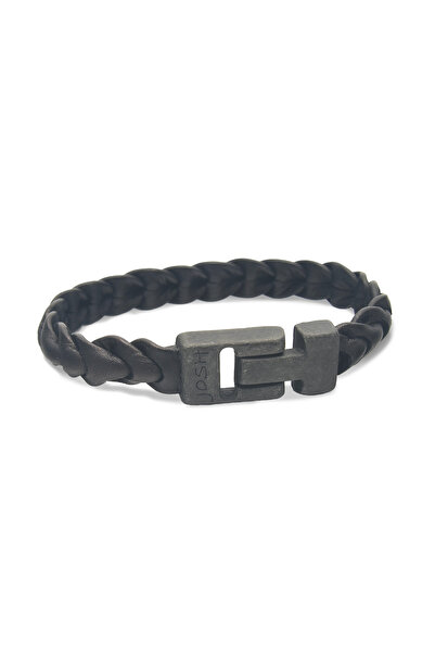 Josh Schwarzes Lederarmband 50046-BRA-VB/SCHWARZ