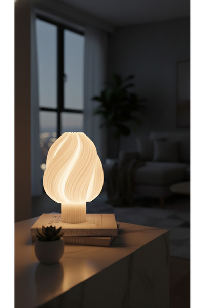 Decorstation PearlBloom Bej Dekoratif Masa Lambası Abajur