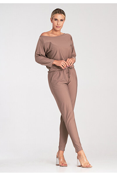 Figl Elegant jumpsuit - gorgeous beige jumpsuit M1030 size XL