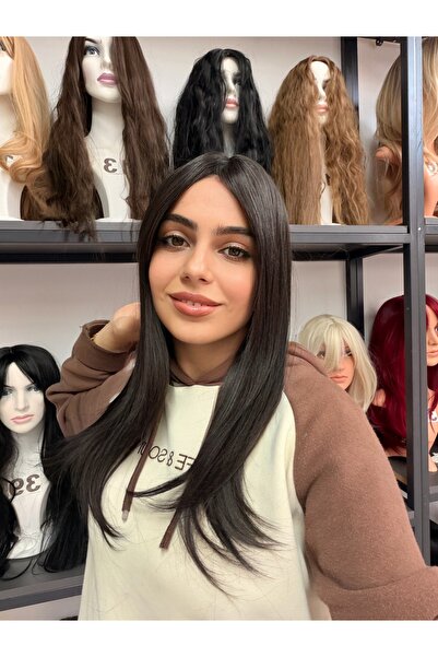 favorim peruk New sezon gerçek saç dokusunda koyu kahve peruk