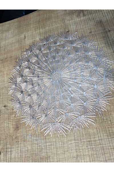 ONE KADO Pvc Dinner Set, Round Pvc American Dinner Set 6 Pieces 38X38Cm Gold