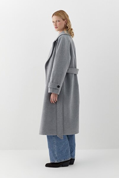 MARKALİSTE Μακρύ παλτό με μανίκια ρεγκλάν γκρι
