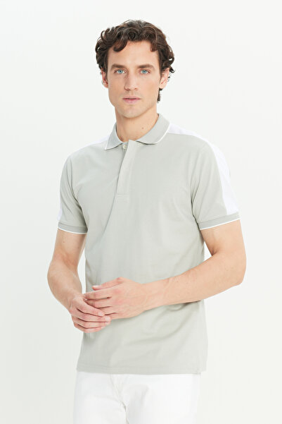ALTINYILDIZ CLASSICS Ανδρικό μπλουζάκι με λαιμόκοψη πόλο σε γκρι χρώμα, 100% βαμβάκι, εφαρμοστό στενή εφαρμογή