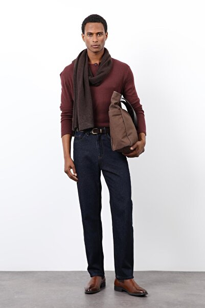 Antioch Burgundy Corded Fabric Button Collar T-Shirt