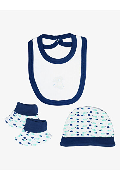 Babies Basic By Styli 5-Piece 100% Cotton Bib, Romper, Mittens, Cap and Sleepsuit Set