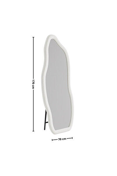 Ebticar White Bouclé Floor Mirror 170×70