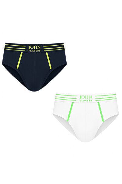 John Player By Styli Pack of 2 - Cotton Brief with Striped Waistband