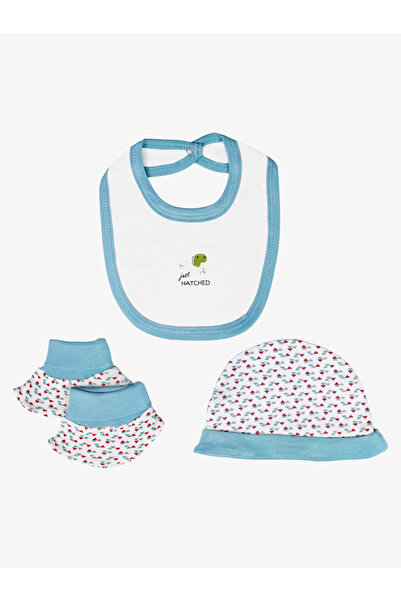 Babies Basic By Styli 5-Piece 100% Cotton Bib, Romper, Mittens, Cap and Sleepsuit Set