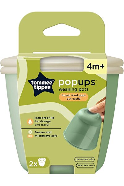tommee tippee Plastic Food Storage Pots, 2 Pieces, 118 ml