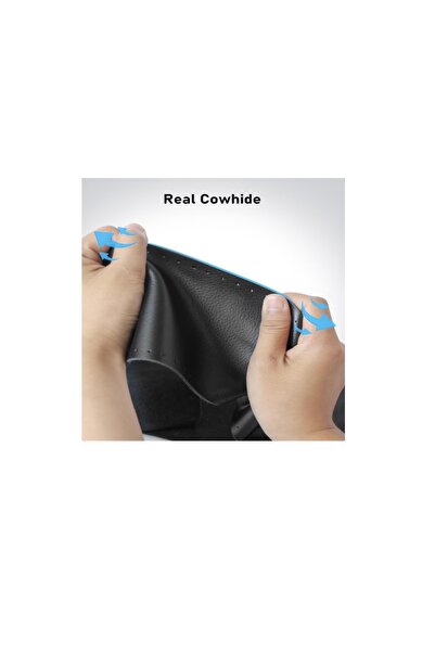 OEM Husa Volan Premium din Piele Naturala Neagra Perforata, cu Ac si Ata Rosie pentru Cusut marimea M