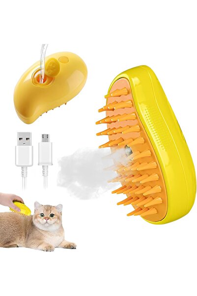 SICHER 3-in-1 Professional Steam Brush for Cats with Spray, Water Tank and Massage