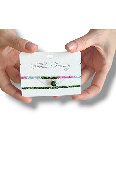 STE El Yapımı Özel Tasarım İkili Bileklik Seti - Figürlü Örgü Bileklik