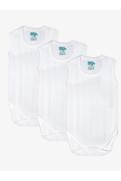 Babies Basic By Styli Pack of 3 - Super Combed Cotton Sleeveless Bodysuit