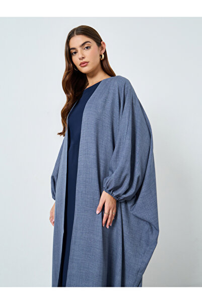 Take Two By Styli Textured Open Kimono Sleeve Abaya