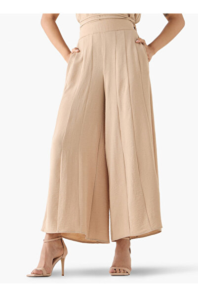 FAV Textured Wide Leg Flexi Waist Pants with Pockets