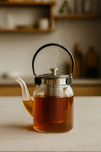 Urbanza إبريق شاي زجاجي مقاوم للحرارة مع مصفاة من الفولاذ المقاوم للصدأ ومقبض...