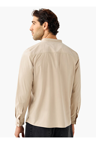 FAV Regular Fit Shirt with Mandarin Collar and Long Sleeves