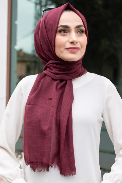 Feiza Collection Pamuklu Koton Şal Bordo