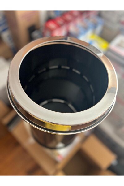 Palex 12 Lt Trash Can with Chrome Circle, Stylish and Durable Metal Design
