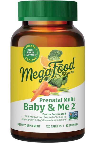 MEGAFOOD فيتامينات ما قبل الولادة بيبي آند مي ٢، ١٢٠ قرصًا