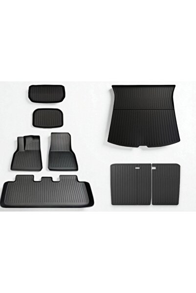 OLED GARAJ TESLA MODEL Y İÇİN UYUMLU 7 PARÇA PASPAS VE HAVUZ SETİ