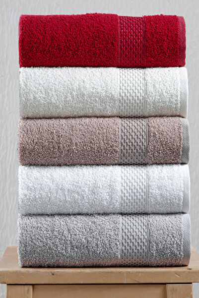 Mürdüm Home Набір з 5 рушників 50x90, рушник для рук, обличчя та волосся – м'який, міцний та стильний, швидко висихає, весільний набір