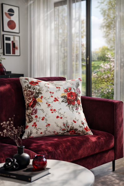 Premier Home Husă de pernă Duck Big Rose Roșu Claret V1 40x40