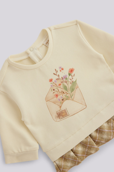 Layette Baby Girl Ecru Sweatshirt