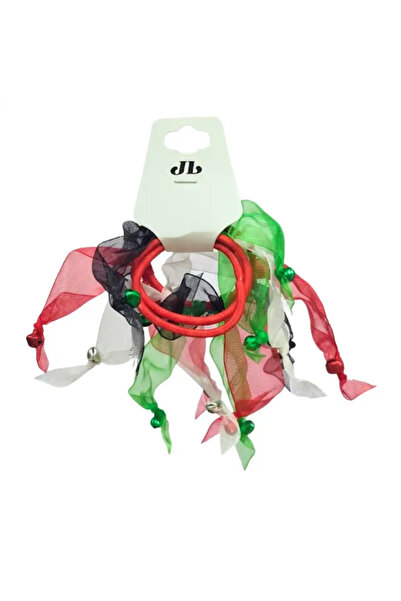 Generic UAE National Day Themed Hair Rubber Band With Ribbon And Jingle Bells For Kids