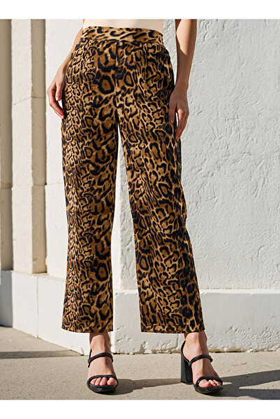 FAV Wide Leg Mid-Rise Printed Palazzo Pants